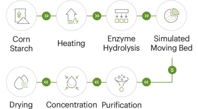 Dietary fiber production process diagram