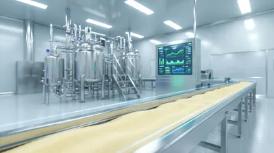 Immersive view of an automated production line in a GMP-standard facility