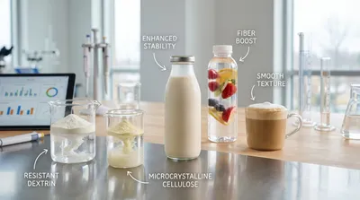 Modern functional beverages with resistant dextrin and MCC for enhanced stability and nutrition