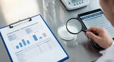 QA manager analyzing Certificate of Analysis for resistant dextrin