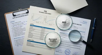 Supplier evaluation checklist with TDS and CoA documents